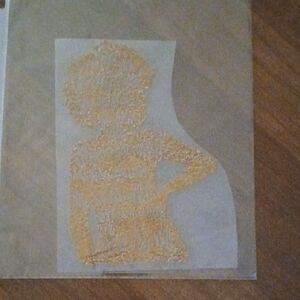 Gold Embroidered Silhouette Art